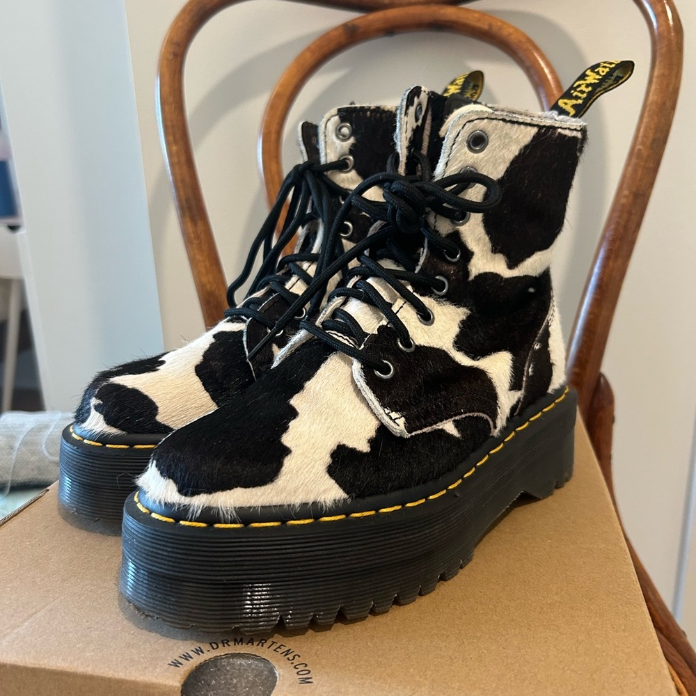 Dr. Martens Jadon Cow Print Boots